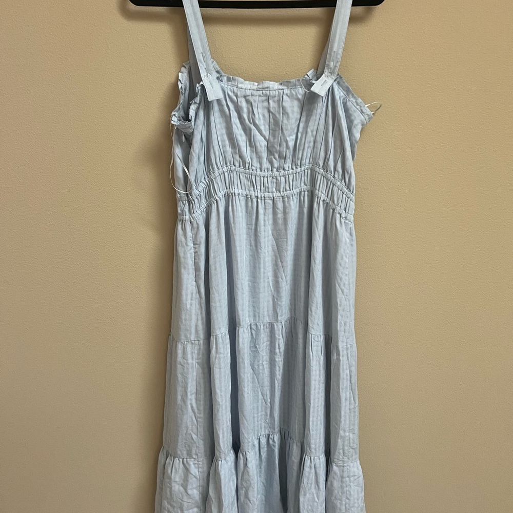PAIGE Blue Tiered dress- size L - Picture 9 of 11